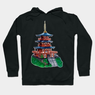 Watercolor - Seigantoji pagoda Hoodie